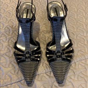 Black and white heels